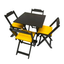 Conjunto Dobrável 70x70 Com 4 Cadeiras Estofadas