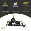 Conjunto de panelas antiaderentes de 12 peças da coleção Supreme da Thyme & Table, conjunto de panelas e frigideiras - Azul Atlântico