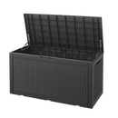 Kit com 2 Caixas de Deck Impermeáveis! –  1 de 320 galões + 1 de 30 galões -Caixa grande de armazenamento externo, móveis de pátio à prova d'água e deck de armazenamento - trancável e resistente a UV, perfeita para piscina e uso externo, resina