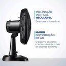 (COMPRE 1 E LEVE 2)Ventilador De Mesa Super Power  Preto(FRETE GRATIS)