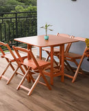 Conjunto Prático Dobrável Mesa 4 Cadeiras Bar LP