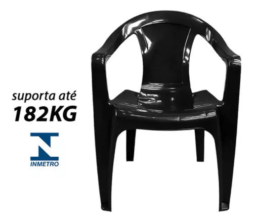 Cadeiras Com Braço Poltronas Plástica Reforçada 182kg