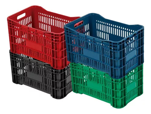 Caixa Plástica Colorida Agricola Hortifruti 50 Litros