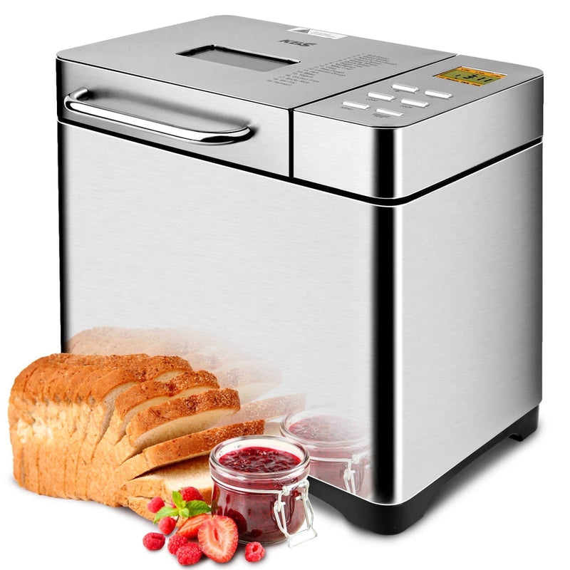 KBS 19-in-1 2LB Bread Maker Machine Fully Automatic LCD Display,Stainless Steel Model# 013