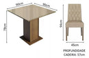 Sala Jantar Estofada Mesa Tampo Vidro 4 Cadeiras Madesa Anaju Rci Cor Rustic/Imperial MDJA0401387GSIM