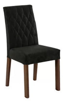 Sala Jantar Estofada Mesa Tampo Vidro 4 Cadeiras Madesa Anaju Rci Cor Rustic/Imperial MDJA0401387GSIM