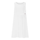 SMihono Womens Summer Dresses Lightweight Loose Crewneck Sleeveless Comfy Cotton Linen Dress Solid Flowy Midi Beach Dress White L