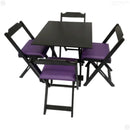 Conjunto Dobrável 70x70 Com 4 Cadeiras Estofadas LP