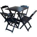 Conjuntos de Jogo de Mesa 70x70 Com 4 Cadeiras Dobráveis