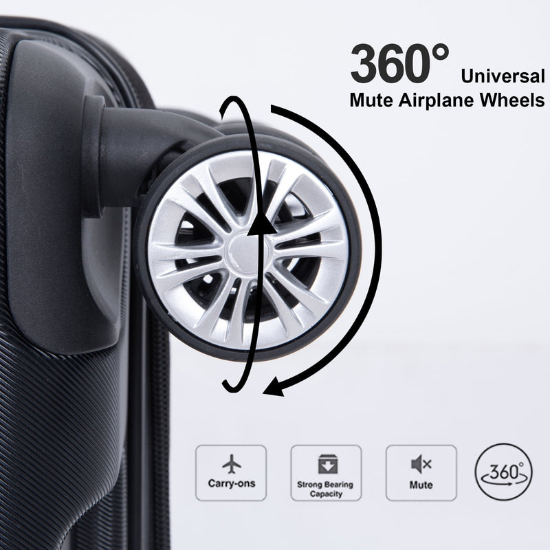 Tripcomp Luggage Sets 5 Piece Duffel Bag,Hardside Travel Luggage (20/24/28) with TSA Lock,Expandable Suitcase with Spinner Wheels.(Black)