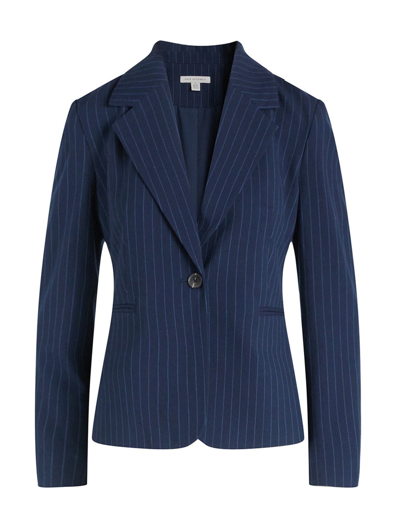 Free Assembly Women's Single Breasted Pinstripe Blazer, Sizes XS-XXL