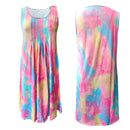 AELand Women's Dresses , Round Neck Sleeveless Tie Dye Tank Dresses,S~XXL