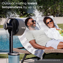 Shark Ventilador FlexBreeze Pro Mist — interno e externo, nebulização integrada, pedestal para mesa, com ou sem fio, bateria de até 24 horas, oscilante, cinza carvão, FA302 (versão 2025)