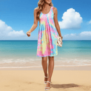 AELand Women's Dresses , Round Neck Sleeveless Tie Dye Tank Dresses,S~XXL