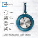 Mainstays 12 Piece Ceramic Nonstick Aluminum Pots and Pans Cookware Set, Blue