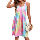 AELand Women's Dresses , Round Neck Sleeveless Tie Dye Tank Dresses,S~XXL