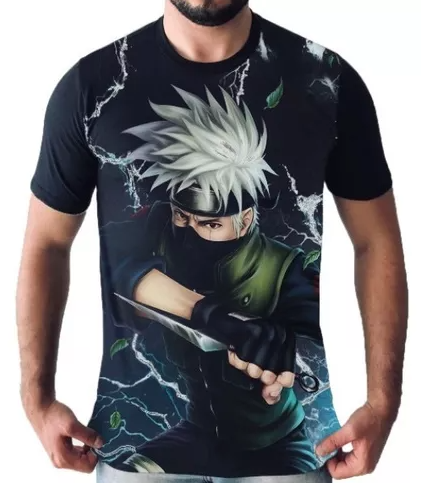 Camisas Camiseta Kakashi Naruto Lightning Blade