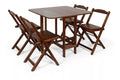 Conjunto Prático Dobrável Mesa 4 Cadeiras Bar LP