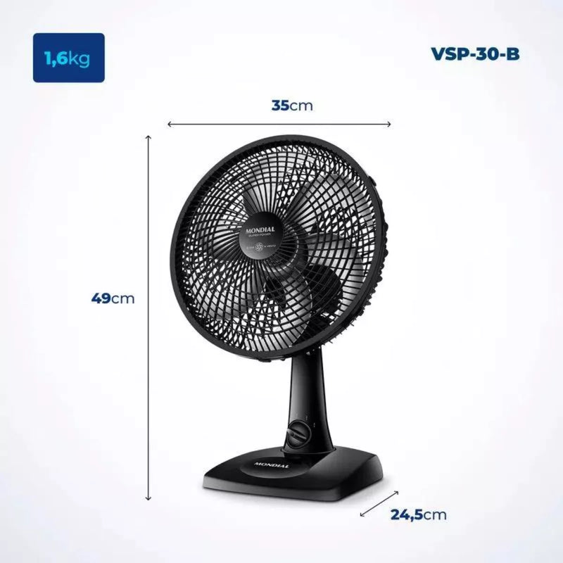 (COMPRE 1 E LEVE 2)Ventilador De Mesa Super Power  Preto(FRETE GRATIS)