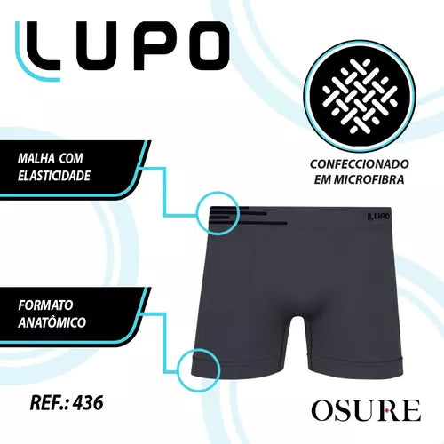 Kit 10 Cuecas Boxer Lupo Original Box Masculino Microfibra pl