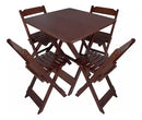 Conjunto Mesa Dobrável 70x70 4 Cadeiras Varias Cores Tradicional LP