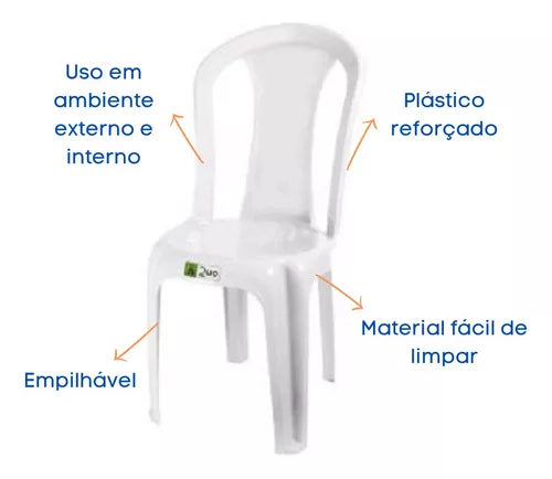 Cadeira De Plástico Resistente Área De Lazer