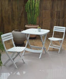 Mesa + 4 Cadeiras Plástica Dobravel Ripado Diamantina