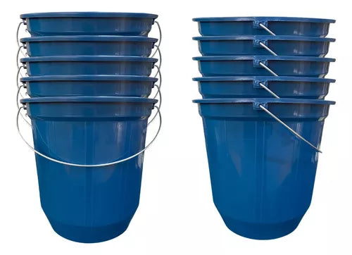 Kit 10 Baldes Plástico 7 Litros Alça Reforçada - Atacado