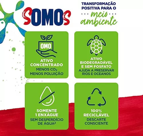 Kit 6 Sabão líquido Lavagem Perfeita galão 3 L Omo