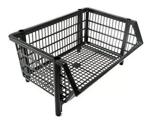 kit Com 10 Cesto Expositor Resistente Organizador Plástico Empilhável