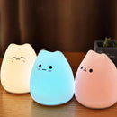 Luz Noturna Led Para Crianças E Bebês de Silicone Macio- HapyCat