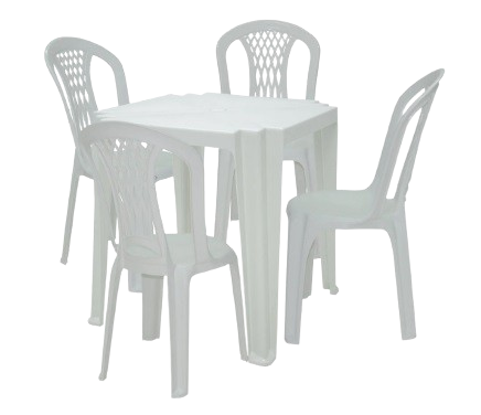 Mesa Quadrada Tambaú TRAMONTINA-92314010 + 4 Cadeiras Laguna - TRAMONTINA-K51