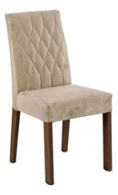 Sala Jantar Estofada Mesa Tampo Vidro 4 Cadeiras Madesa Anaju Rci Cor Rustic/Imperial MDJA0401387GSIM