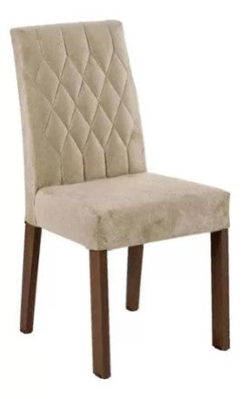 Sala Jantar Estofada Mesa Tampo Vidro 4 Cadeiras Madesa Anaju Rci Cor Rustic/Imperial MDJA0401387GSIM