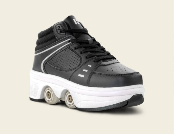 Liekick Astro LED - tênis de cano alto 2 em 1 com botão para abrir/fechar as rodas + iluminação FULL LED.