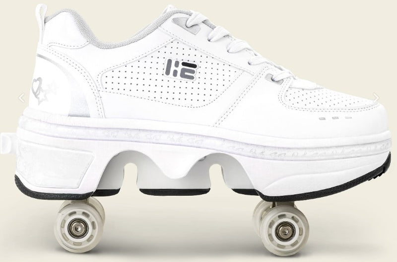 Liekick Astro LED - tênis de cano alto 2 em 1 com botão para abrir/fechar as rodas + iluminação FULL LED.