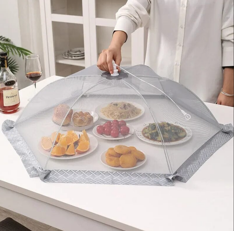 Tela Protetora de Alimentos Cinza Dobrável