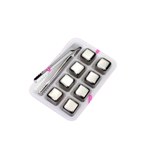 Combo Gin Tanqueray London Dry 750ml 3 Garrafas + 8 Cubos de Gelo Artificial em Aço Inox Reutilizável Com Pegador Drinks Whisky + 5 Xaropes para Gin 30ml