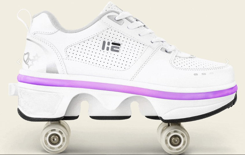 Liekick Astro LED - tênis de cano alto 2 em 1 com botão para abrir/fechar as rodas + iluminação FULL LED.