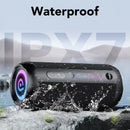 Portable Bluetooth Speaker IPX7 Waterproof, 30W Loud Sound, Deep Bass, Bluetooth 5.4, LED Lights, Wireless Stereo Pairing, 24H Playtime, for Home/Outdoor/Party/Beach, Birthday Gift (Black)