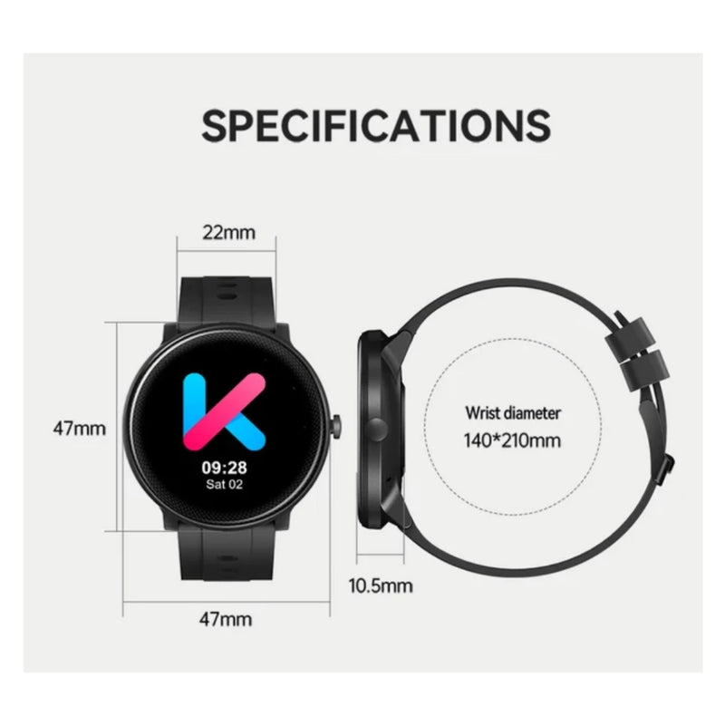 Smartwhatch Kumi gw4a ALEXA integrado tela HD, monitor de fitness, ip68 à prova d'água, para ios e android