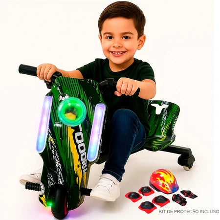 Patinete Elétrico 3 Rodas Triciclo Infantil 3 Drift 250w Várias Estampas 3 Velocidades