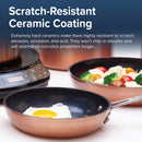 Nuwave 10PC Cookware set, Rustic Copper Duralon Blue Ceramic Non-Stick Cookware Set