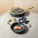 Conjunto de panelas antiaderentes de 12 peças da coleção Supreme da Thyme & Table, conjunto de panelas e frigideiras - Azul Atlântico