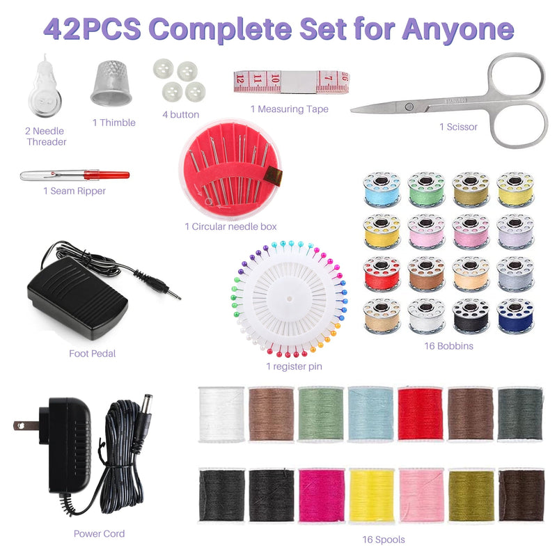 BCOOSS Sewing Machine for Beginner Multi-Functional Portable Machine with 12 Built-in Stitches