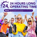 Portable Bluetooth Speaker IPX7 Waterproof, 30W Loud Sound, Deep Bass, Bluetooth 5.4, LED Lights, Wireless Stereo Pairing, 24H Playtime, for Home/Outdoor/Party/Beach, Birthday Gift (Black)