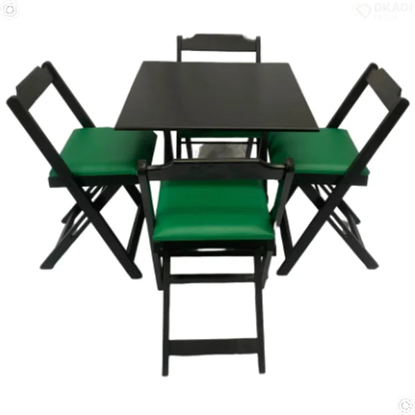 Conjunto Dobrável 70x70 Com 4 Cadeiras Estofadas LP