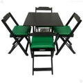 Conjunto Dobrável 70x70 Com 4 Cadeiras Estofadas