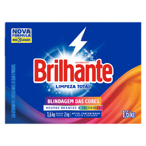 Combo 10cx Sabão em Pó Brilhante Limpeza Total + Brilhante Limpeza Total Para Diluir Kit Oferta