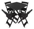 Conjunto Mesa Dobrável 70x70 4 Cadeiras Varias Cores Tradicional LP